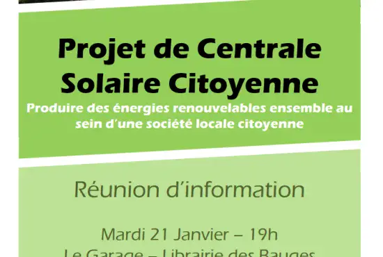 Rencontre débat : Centrale solaire citoyenne.